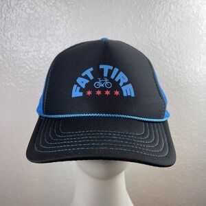 Vintage Fat Tire Hat Mens Snapback Trucker Rope Mesh Navy Blue Chicago‎ Stars